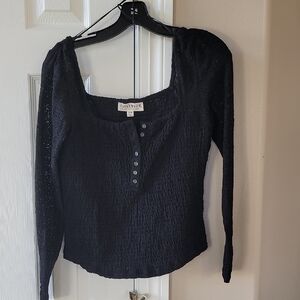 Idyllwind Black Textured Blouse NEVER WORN